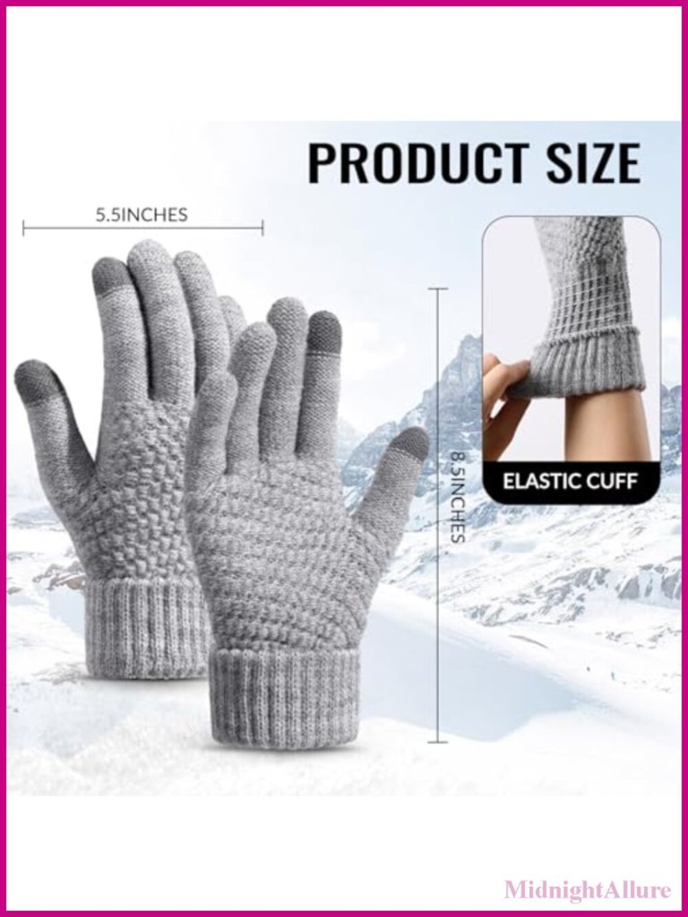 Womens Winter Gloves Warm Soft Touchscreen Wool Cold Weather - Picture 3 of 6
